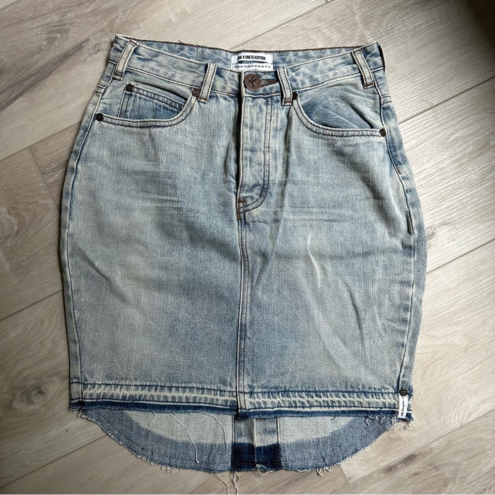 One teaspoon high waist denim pencil skirt - size 26 - euc